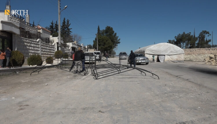 Installing tents for people affected by the quake in Kobani, northern Syria – North Press