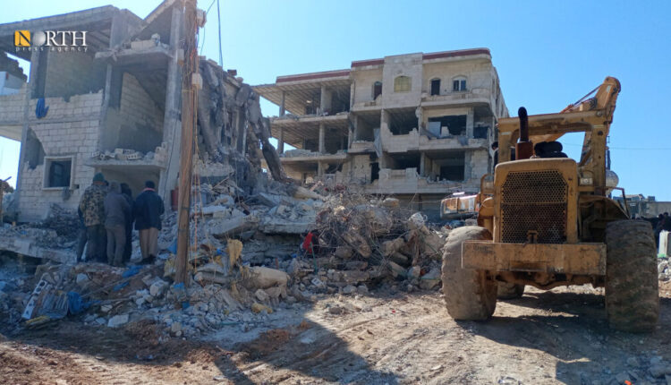 Building destroyed due to the earthquake in the town of Jindires, northwest Syria – North Press
