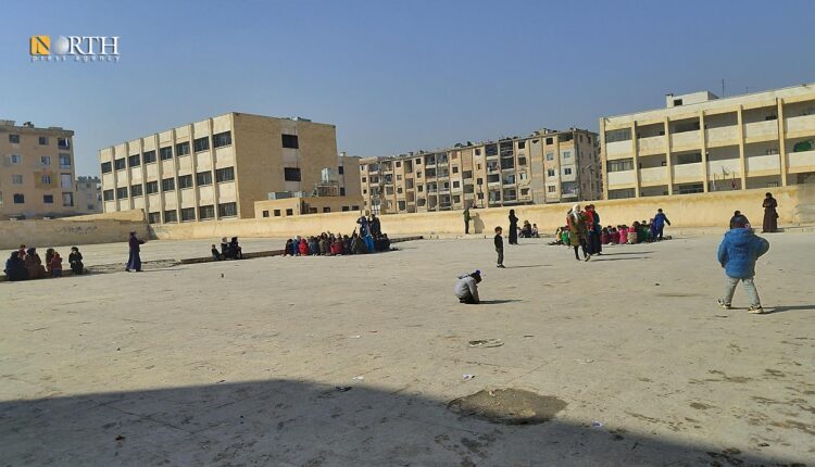 Earthquake-affected people in Abdulqader al-Shibani school in Hanano neighborhood in eastern Aleppo city – North Press