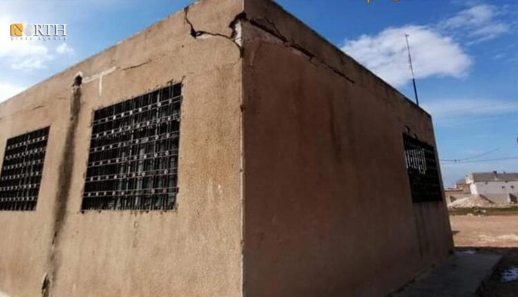 A school in the city of Manbij in Aleppo eastern countryside, northern Syria, has been damaged by the earthquake that hit the country on Feb. 6 – North Press