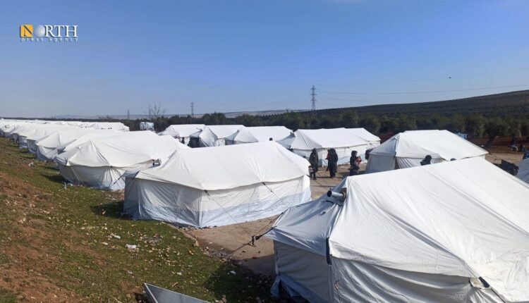 A temporary camp for earthquake victims in Afrin countryside- North Press