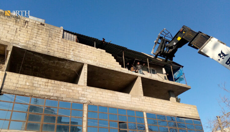 Manbij Municipality of Autonomous Administration of North and East Syria (AANES) destroying parts of a house damaged by earthquake – North Press