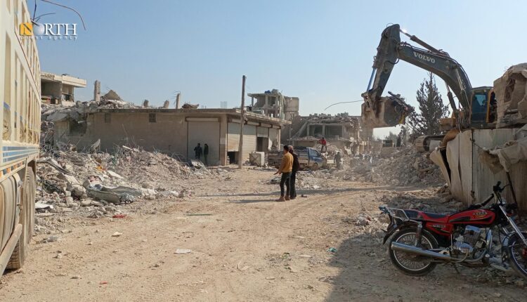Removing rubble following the Feb. 6 earthquake in the town of Jindires in Afrin countryside, northwestern Syria – North Press