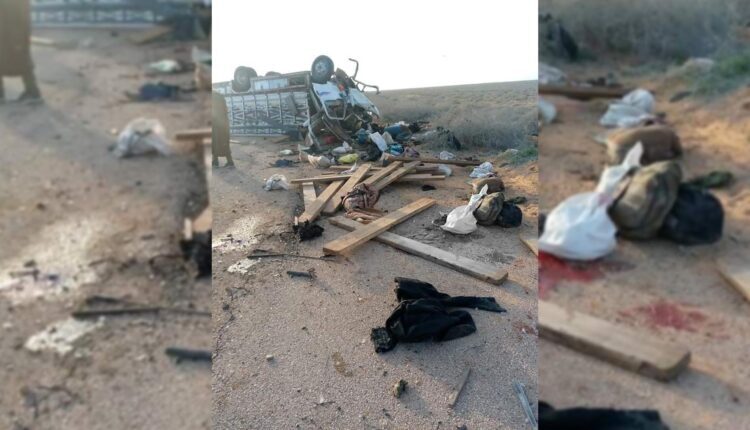 IED blast in a truck carrying workers in a town south of Deir ez-Zor, eastern Syria