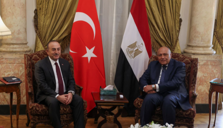 Turkish Foreign Minister Mevlut Cavusoglu meets with his Egyptian counterpart Sameh Shoukry in Cairo, Egypt – REUTERS