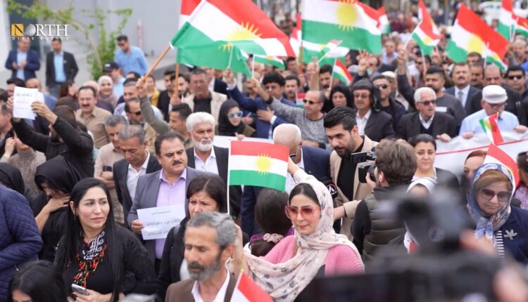 A protest in the city of Sulaymaniyah in the KRI, condemning the Turkish shelling of the city's airport – North Press
