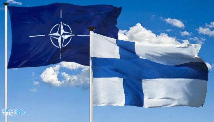 Flags of Finland and NATO