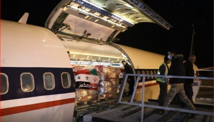 Iranian airplane loaded with relief aid to Syria