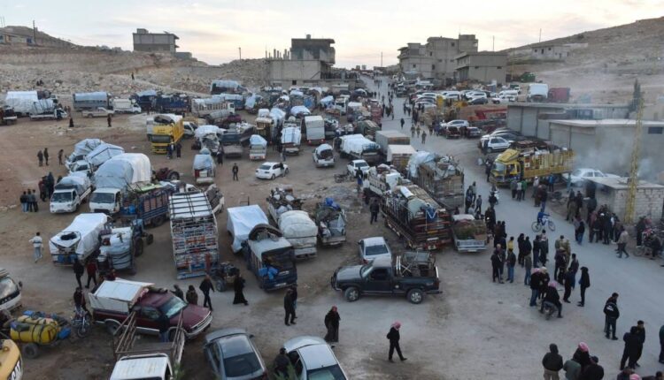 Syrian refugees in Lebanon before being deported