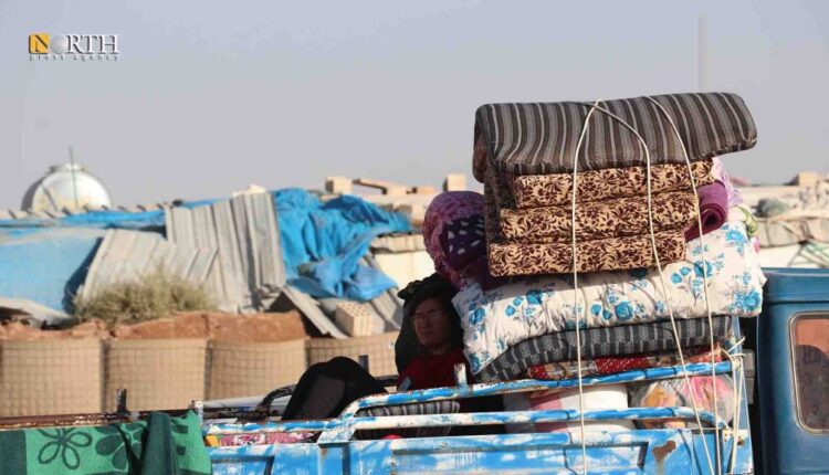 Civilians escaping the Turkish invasion of Sere Kaniye, in northern Syria, in October 2019 – North Press/Archive
