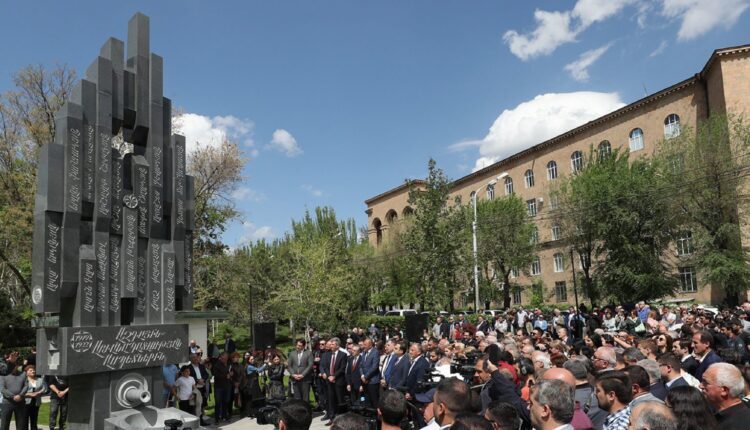 Erection of a monument in the Armenian capital Yerevan on the anniversary of the Armenian genocide by Ottoman Empire