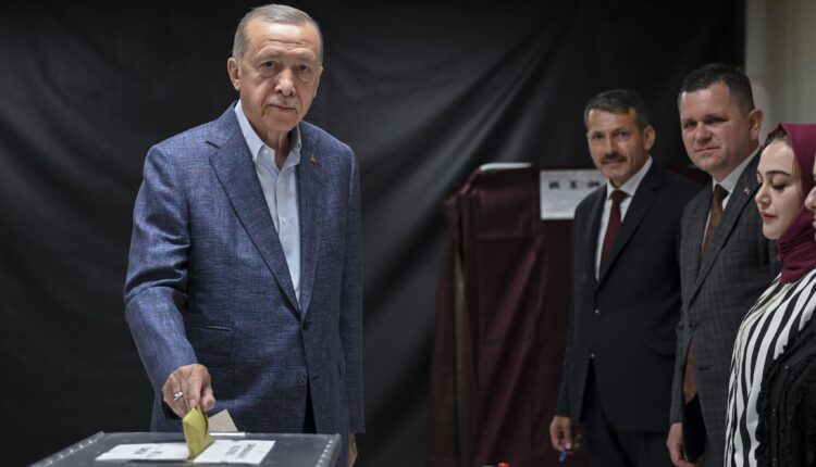 President Recep Tayyip Erdogan casting his vote in Istanbul, May 2023.