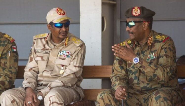 The two conflicting Sudanese leaders Mohamed Hamdan Dagalo and Abdel Fattah al-Burhan Burhan before the conflict
