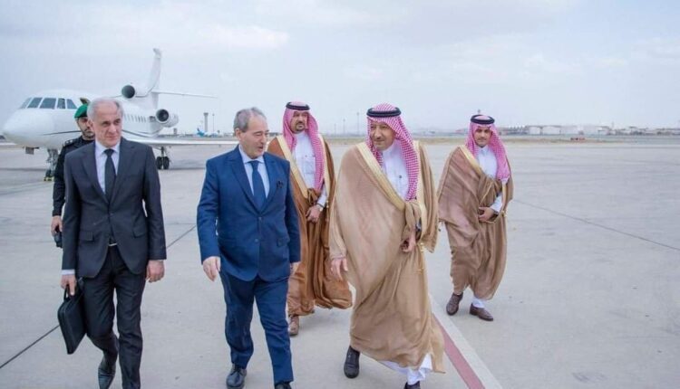 The Syrian delegation which will participate the preparatory meetings ahead of the Arab summit