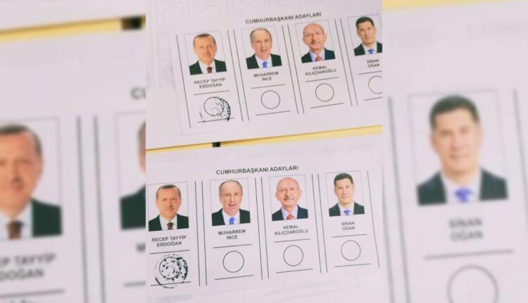 Previously sealed ballots by a polling center in favor of Turkish President Recep Tayyip Erdogan in the city of Giresun, northeast Turkey