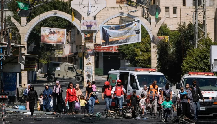 During the Israeli raid, residents of the Jenin refugee camp have sought shelter in public buildings, while others have holed up in their homes – Associated Press