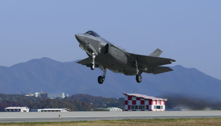 A South Korean Air Force F-35A fighter jet takes off from the runway during the "Vigilant Storm" US-South Korea joint aerial drill at Gunsan Air Base, Gunsan, South Korea, Oct. 31, 2022 – South Korean Defense Ministry