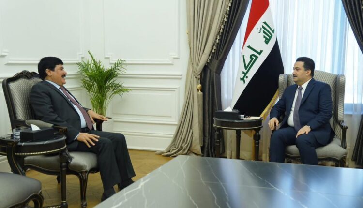 Head of the Iraqi government, Muhammed al-Sudani, meets the Syrian ambassador to Iraq, Sattam al-Dandah - Al-Sudani's office