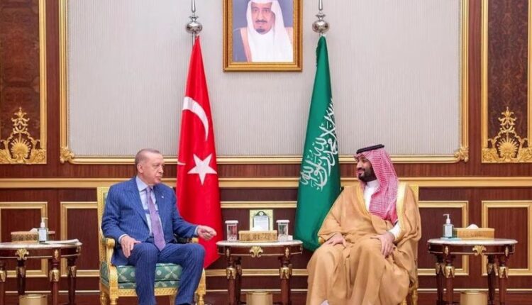 Saudi Arabia's Crown Prince Mohammed bin Salman meets Turkish President Recep Tayyip Erdogan in Jeddah, Saudi Arabia, July 17, 2023. Saudi Press Agency/Handout via REUTERS