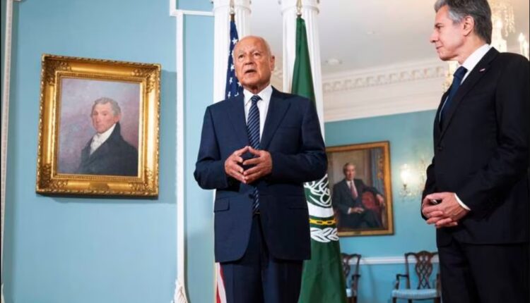 Arab League Secretary-General Ahmed Aboul Gheit and US Secretary of State, Antony Blinken, in Washington on July 19, 2023 – Associated Press