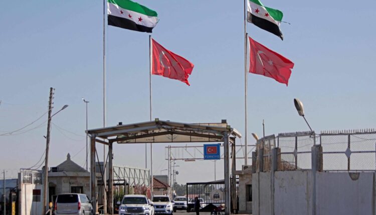 A convoy transporting a delegation of US representatives arrives opposition-held areas in northwest Syria through Bab al-Salama crossing on Aug. 27, 2023 – AFP
