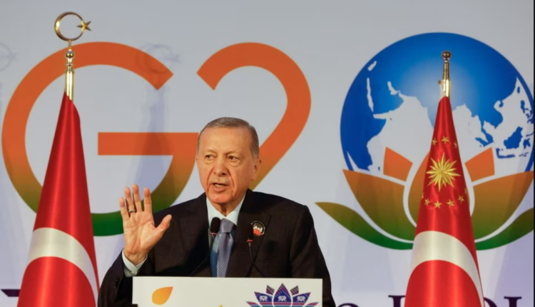 Turkish President Recep Tayyip Erdogan attends a press conference on the sidelines of the G20 Summit in New Delhi, India, on Sept. 10, 2023 – Reuters