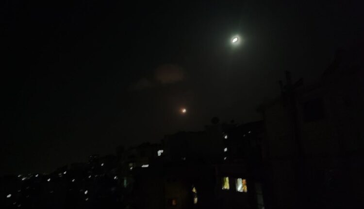 Air Defense Forces of the Syrian government intercepting Israeli airstrikes