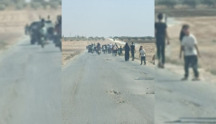 Mass displacement from the village of Dabiq, northern Aleppo, due to the clashes between HTS and SNA.