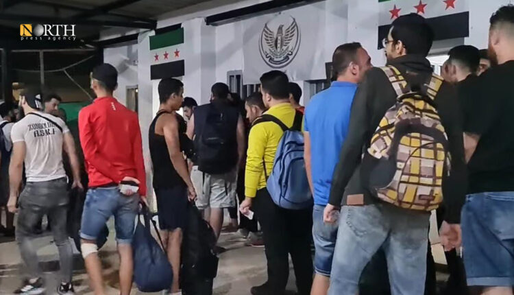 A group of deported Syrian refugees via Bab al-Salam crossing, north of Aleppo city, northern Syria ـــ North Press