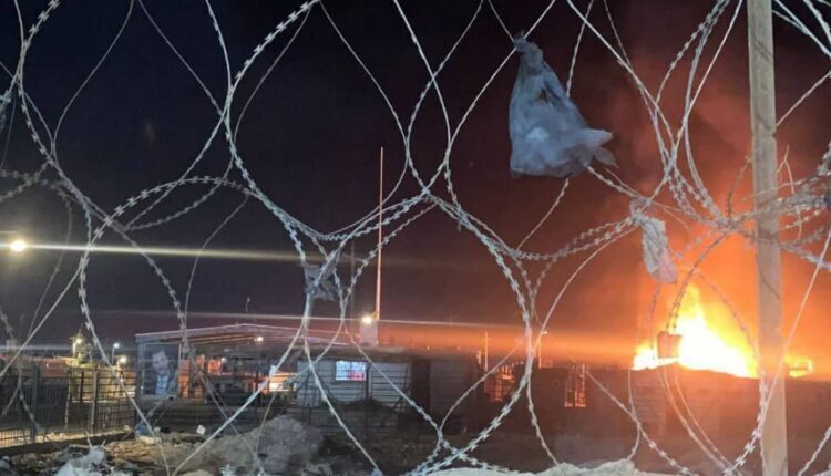 Unidentified aircrafts attack the posts of Iranian-backed militias on the Syrian-Iraqi border on Oct. 9, 2023.