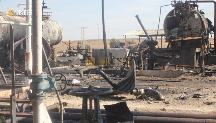Turkish shelling on Oct. 5, 2023, destroys the Segerka oil station in the countryside of Rmelan, far northeast Syria – North Press