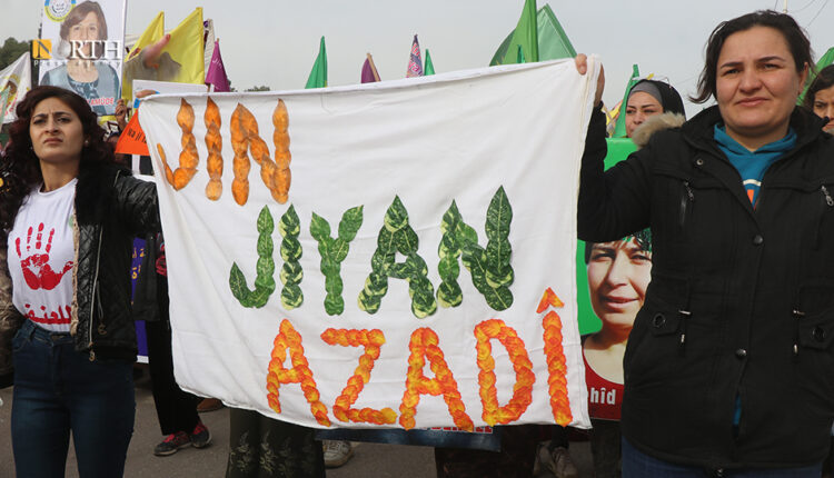 Women in the city of Qamishli, northeast Syria, protesting on the International Day for the Elimination of Violence against Women on Nov.25, 2023 - North Press