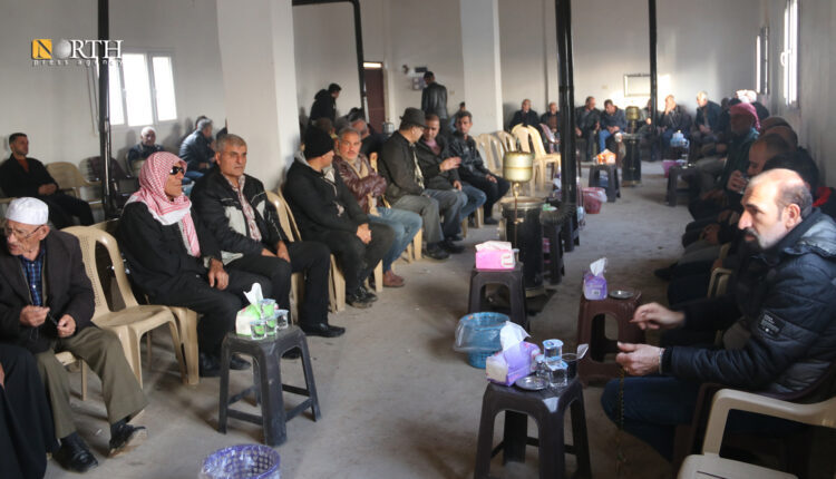 People gathered in the town of Tirbe Spiyeh (al-Qahtaniya), northeastern Syria, to pay their respect to two Syrians who were found dead in Bulgaria. – North Press