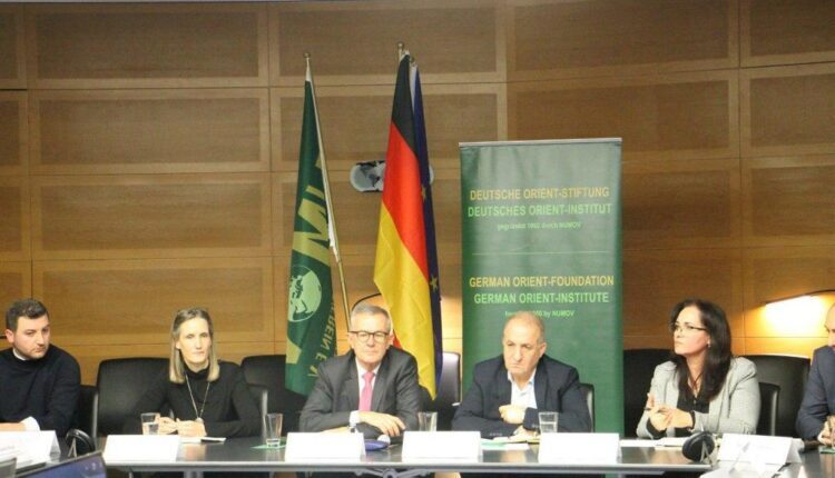 Nazira Gawriya and Badran Chia Kurd in a Dialogue session organized by the German Orient-Institute on Nov. 27, 2023 - Foreign Relations Department of the Autonomous Administration of North and East Syria (AANES)