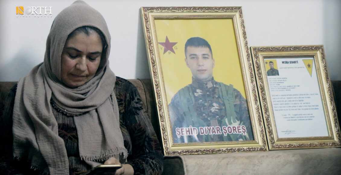 The mother of Diyar, a man who was killed in a Turkish drone strike in the city of Qamishli, northeastern Syria – North Press