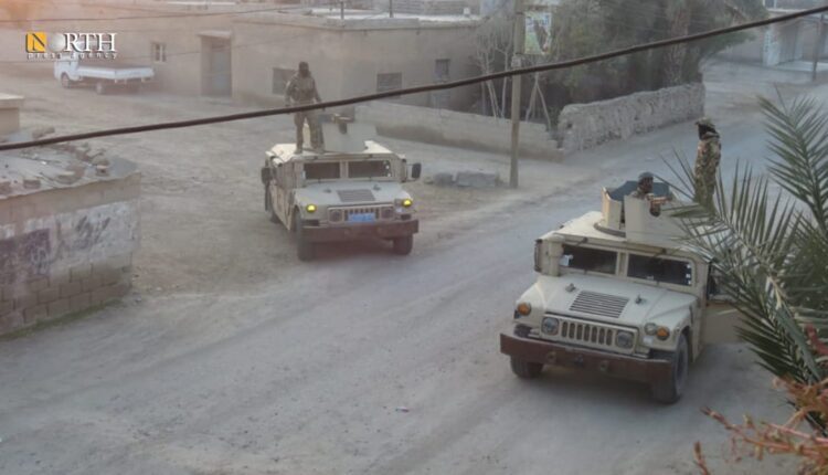 SDF military vehicles in the town of Shuhail, in Deir ez-Zor Governorate, eastern Syria. – North Press