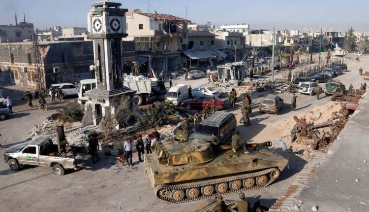 Government forces in the western countryside of Homs Governorate, central Syria