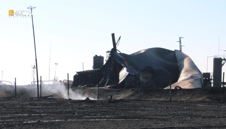 The destruction in the Sweidiya gas plant in the countryside of Derik (al-Malikiyah), far northeastern Syria, as a result of Turkish airstrikes on Jan. 15, 2024 - North Press