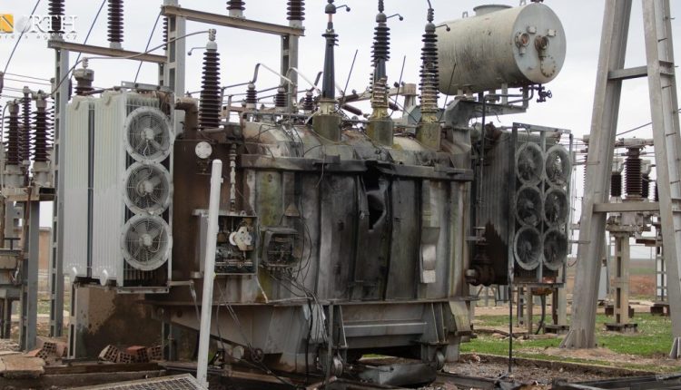 Impacts of Turkish airstrikes on a power station in the town of Derbasiyah, north of Hasakah, northeast Syria - North Press