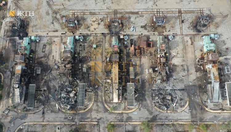 The significant damage caused to the Sweidiya gas plant in the countryside of the city of Derik, far-northeastern Syria, due to multiple Turkish strikes on Jan. 14-15. – North Press