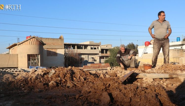 Houses damaged by Turkish drone strikes in the town of Derbasiyah in Hasakah Governorate, northeastern Syria, on Dec. 25, 2023. – North Press