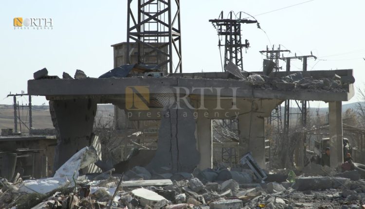 Aftermath of Turkish airstrikes on a power substation in the countryside of Derik in the far northeastern Syria, on Jan. 13, 2024 - North Press