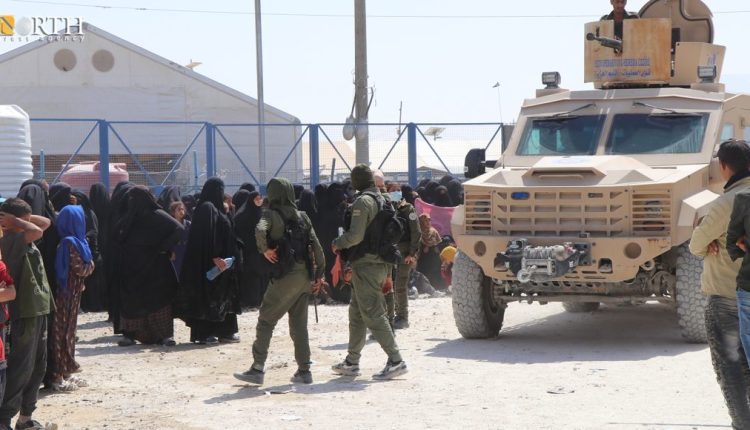 Members of the Internal Security Forces of North and East Syria (Asayish) during a security operation in Hawl Camp, northeastern Syria – North Press