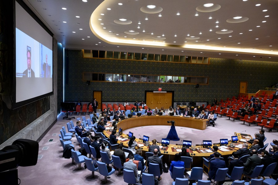 The U.N. Security Council holds a meeting on the situation in Syria at the UN headquarters in New York, on April 25, 2024 – U.N.