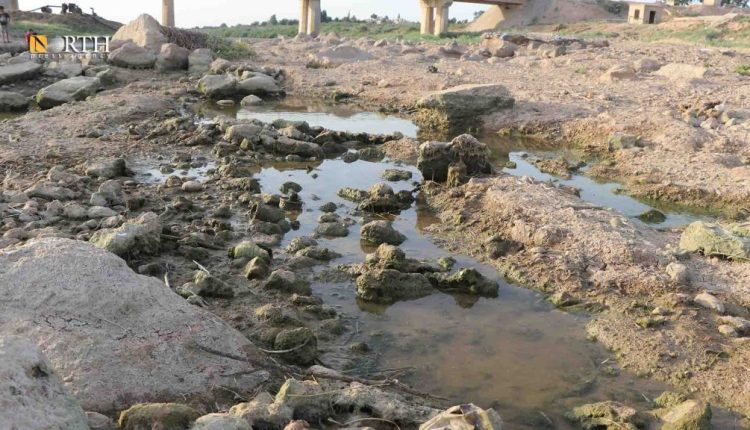 A near-total drought in the Khabur River in the countryside of Hasakah in northeastern Syria. June 10, 2024 - North Press