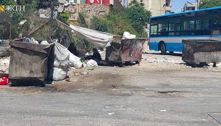 Dumpsters and waste pickers in a neighborhood in Damascus, Syria's capital, June 3, 2024 – North Press