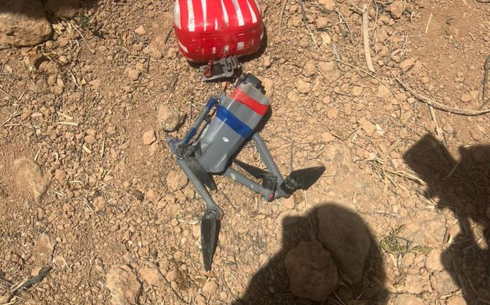 Jordanian forces shoot down a drone carrying narcotics on the border with Syria. June 19, 2024 - Jordan News Agency