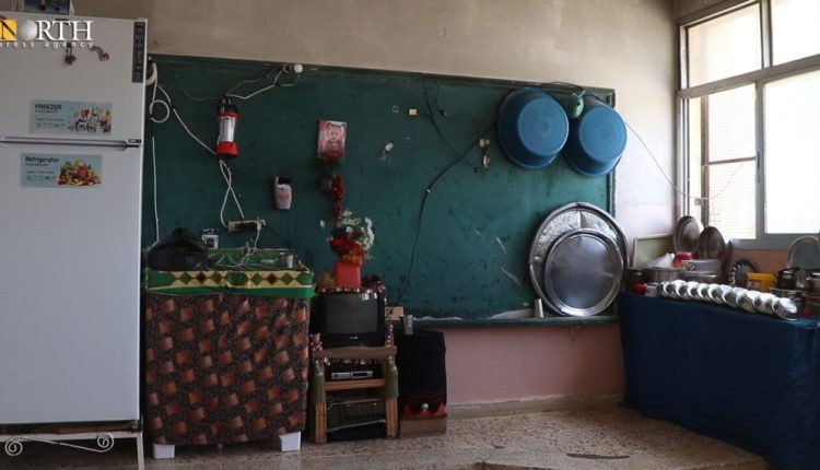 A class in a school-turned-shelter for IDPs in Hasakah Governorate in Northeastern Syria – North Press