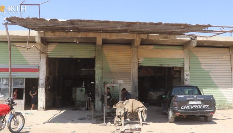 The industrial zone in the town of Tel Tamr, in northern countryside of Hasakah, in NE Syria