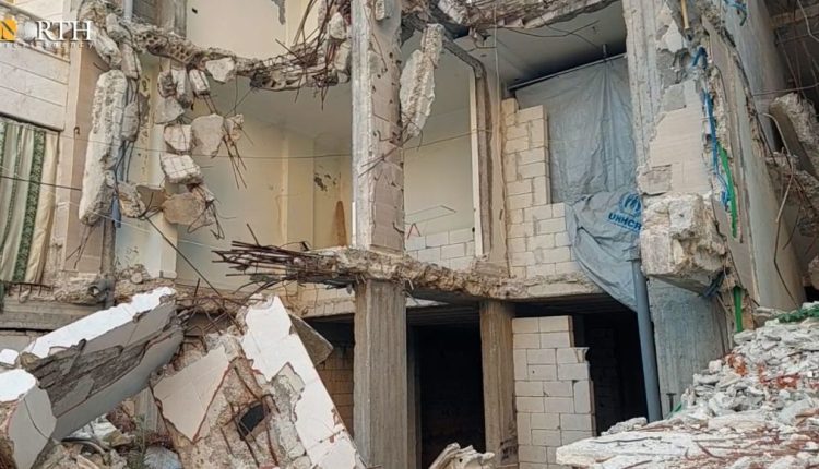 A devastated building in the city of Jableh in the southern countryside of Latakia, western Syria – North Press